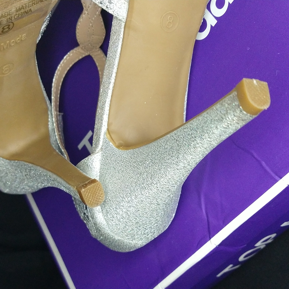 TOP moda bridal heels Silver with sequins - Picture 9 of 10
